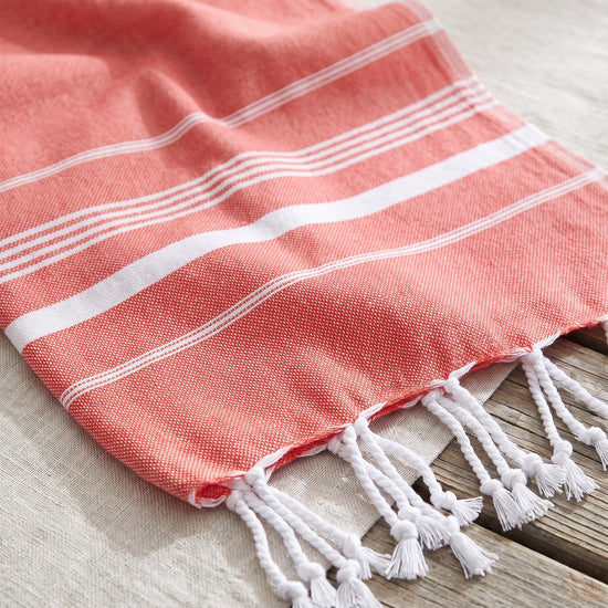 hamamdoek koraalrood - detail