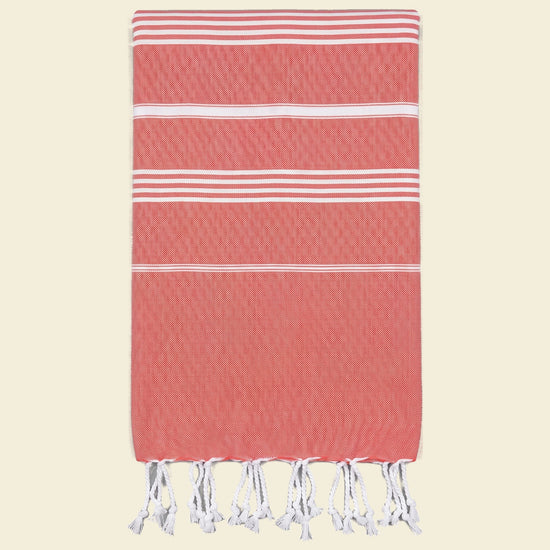 hamamdoek koraalrood - op kleur