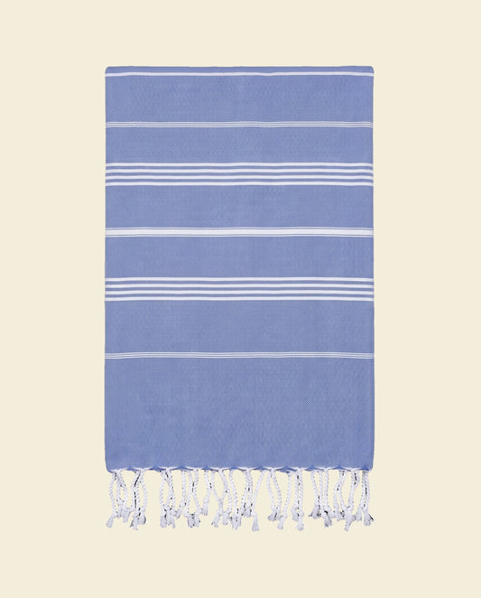 hamamdoek korenbloemblauw - op kleur