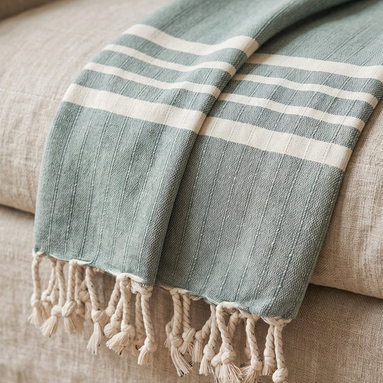 hamamdoek Krem Sultan almond green - detail