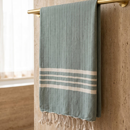 hamamdoek Krem Sultan almond green - sfeer