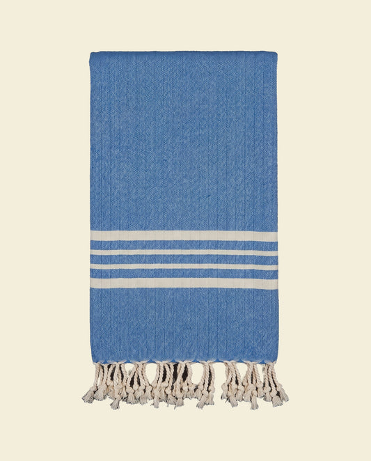 hamamdoek Krem Sultan blue - op kleur