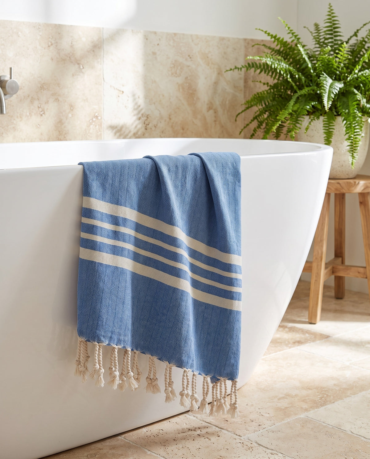 hamamdoek Krem Sultan blue - sfeer