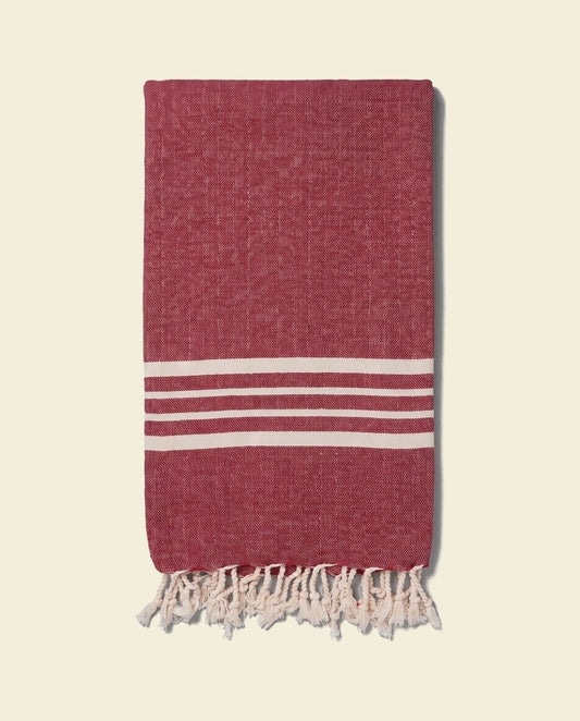 hamamdoek Krem Sultan bordeaux - op kleur
