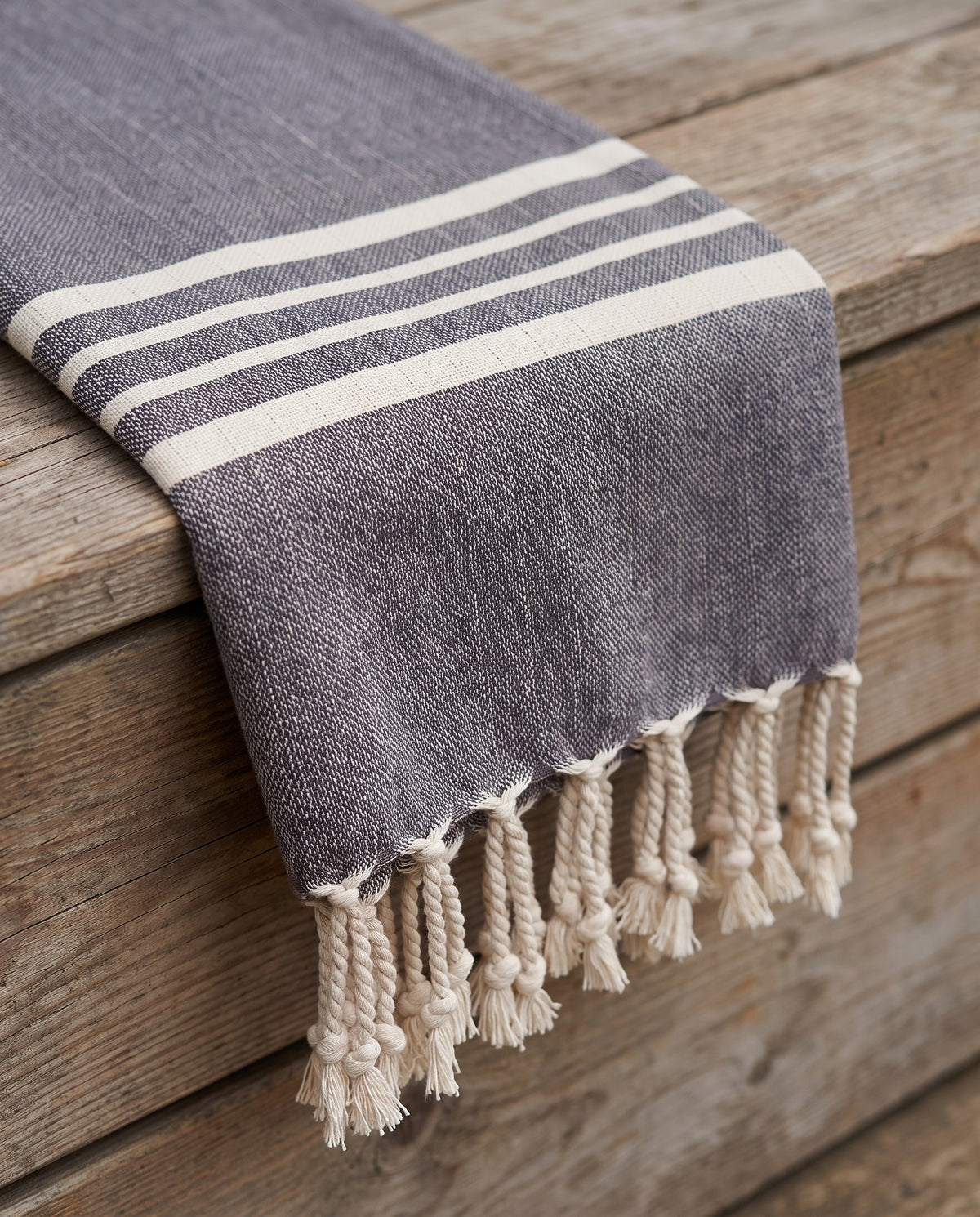 hamamdoek Krem Sultan dark grey - detail