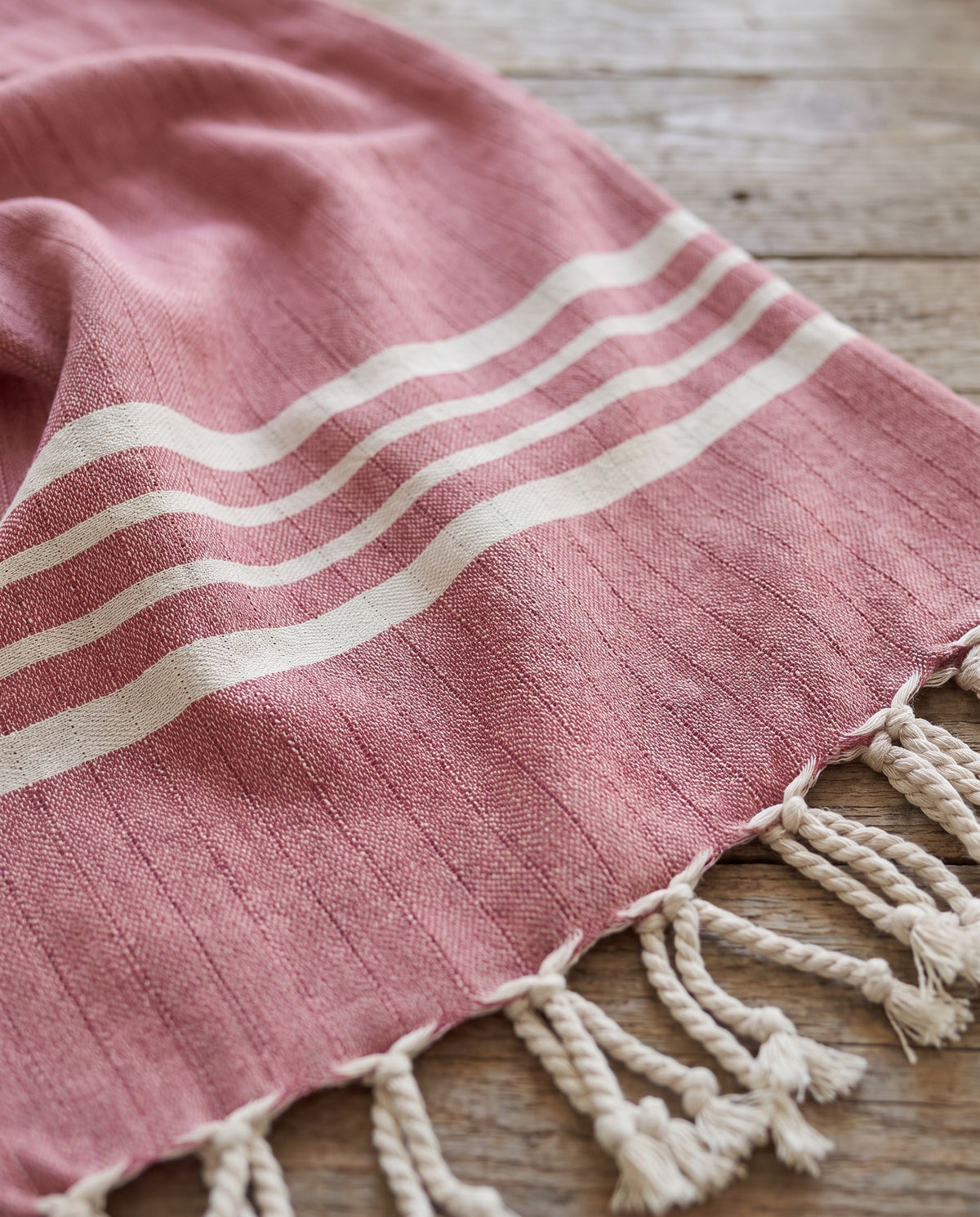 hamamdoek Krem Sultan dusty rose - detail