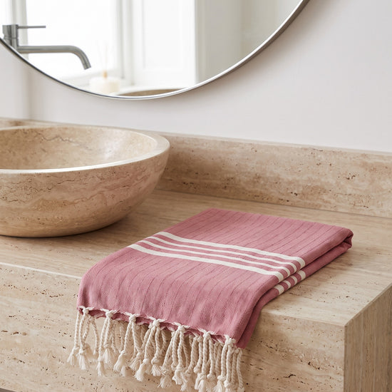 hamamdoek Krem Sultan dusty rose - sfeer