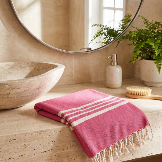 hamamdoek Krem Sultan fuchsia - sfeer