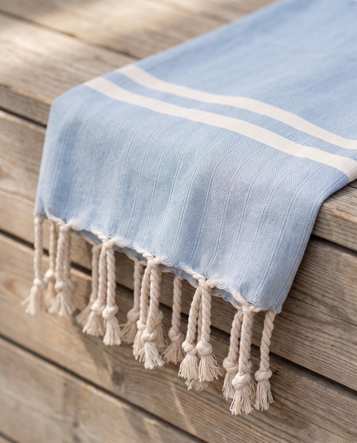 hamamdoek Krem Sultan light blue - detail