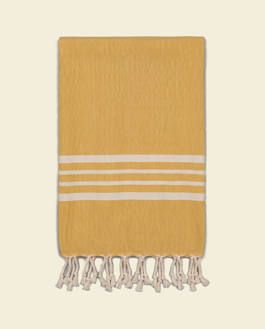 hamamdoek Krem Sultan  mustard yellow - op kleur