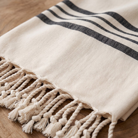 hamamdoek Krem Sultan natural black - detail