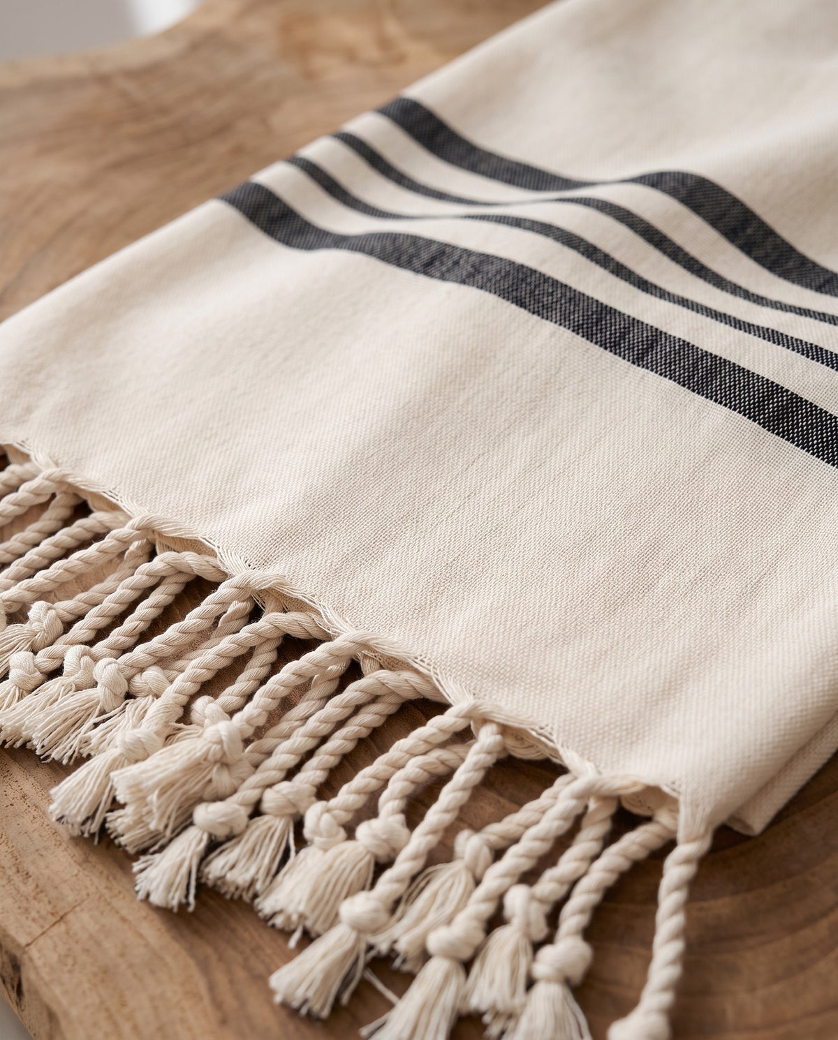 hamamdoek Krem Sultan natural black - detail