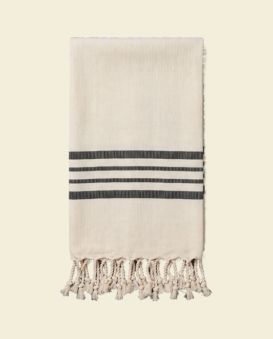 hamamdoek Krem Sultan natural black - op kleur
