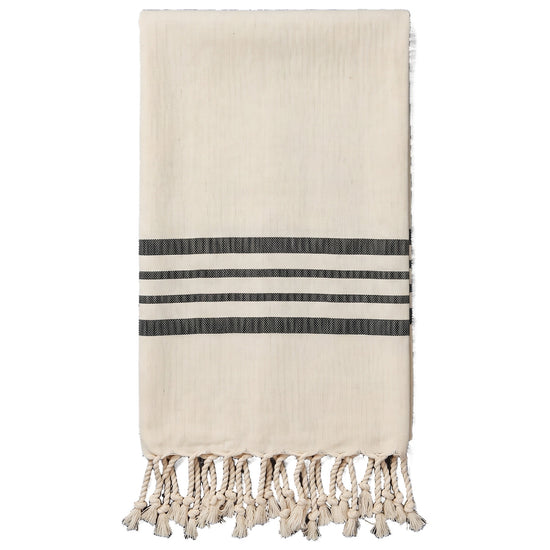 hamamdoek Krem Sultan natural black - vrijstaand