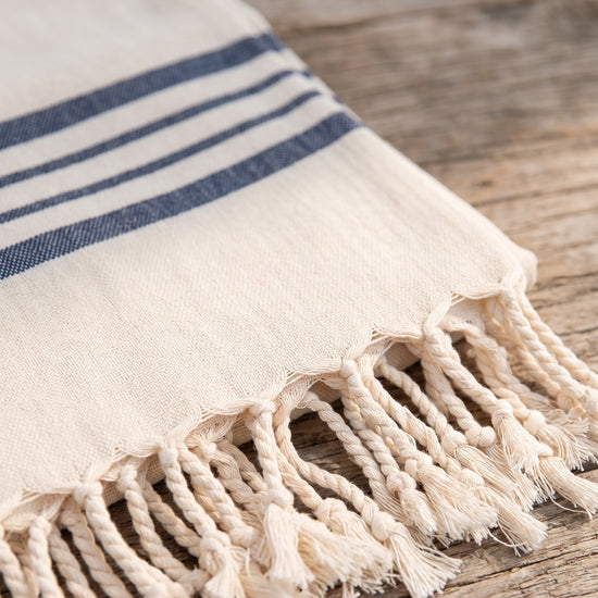 hamamdoek Krem Sultan natural navy - detail