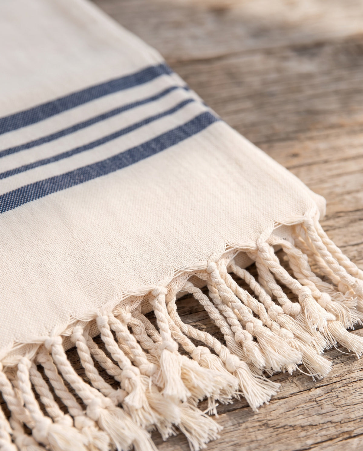 hamamdoek Krem Sultan natural navy - detail