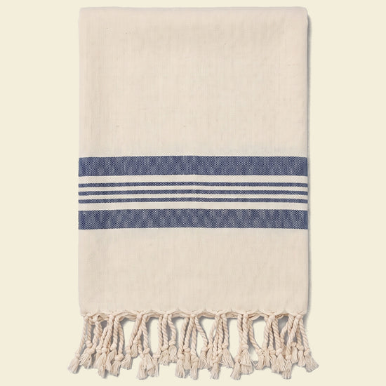 hamamdoek Krem Sultan natural navy - op kleur