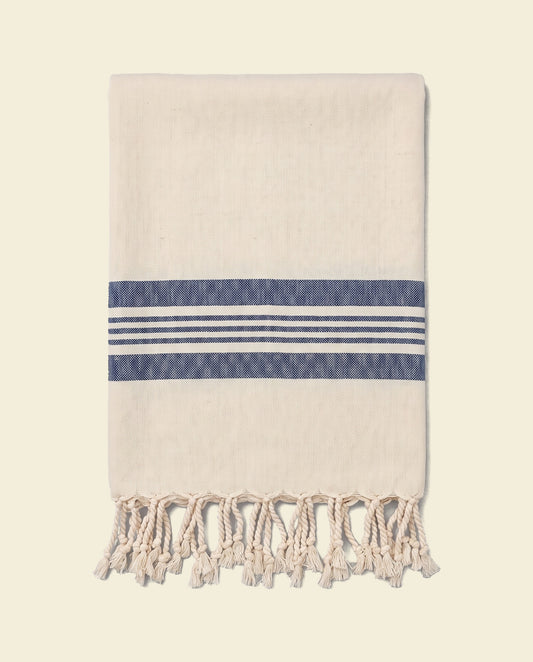 hamamdoek Krem Sultan natural navy - op kleur
