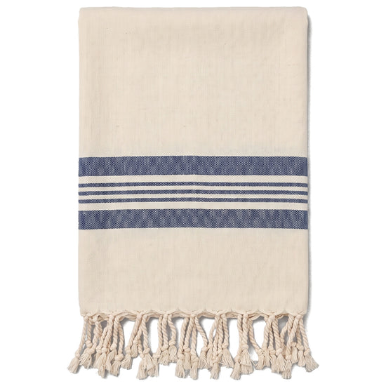 hamamdoek Krem Sultan natural navy - vrijstaand