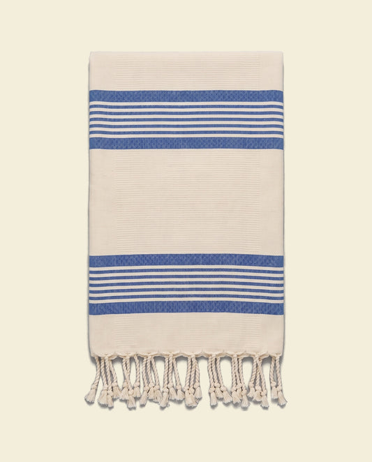hamamdoek Krem Sultan natural royal blue - op kleur