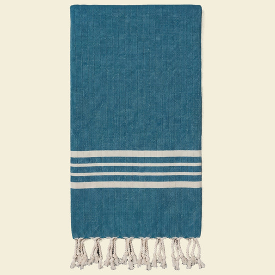 hamamdoek Krem Sultan petrol blue - op kleur