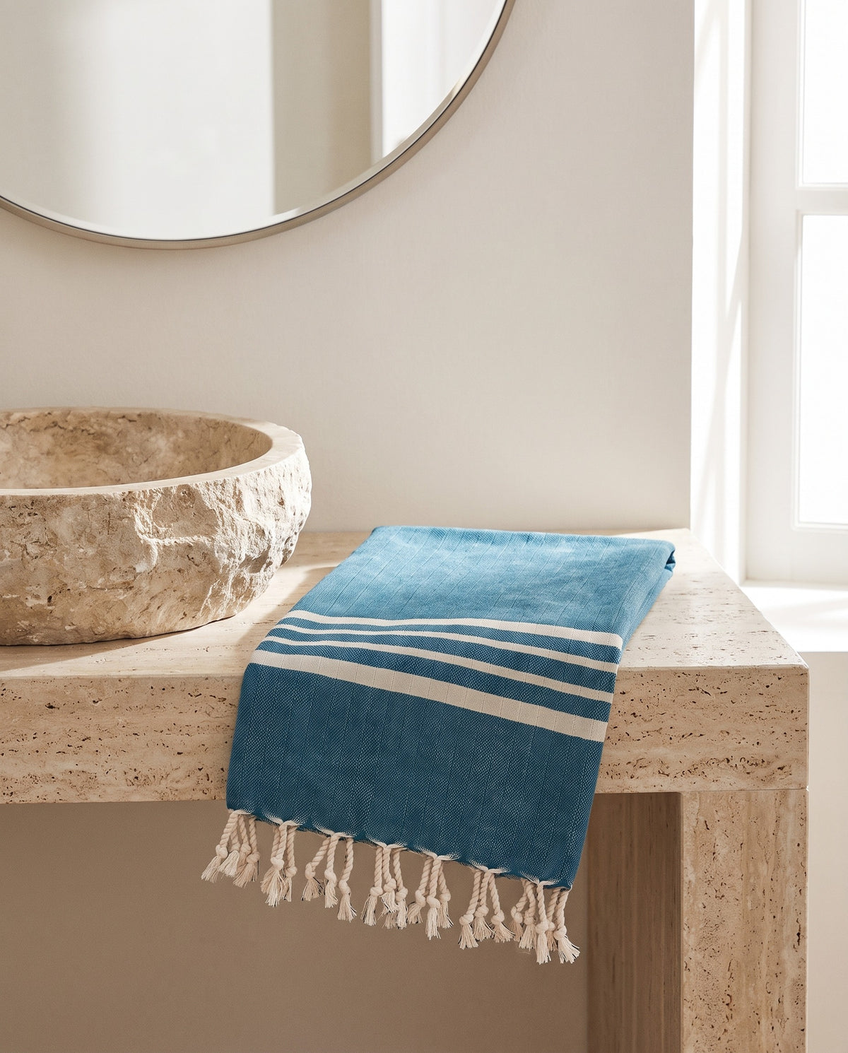 hamamdoek Krem Sultan petrol blue - sfeer