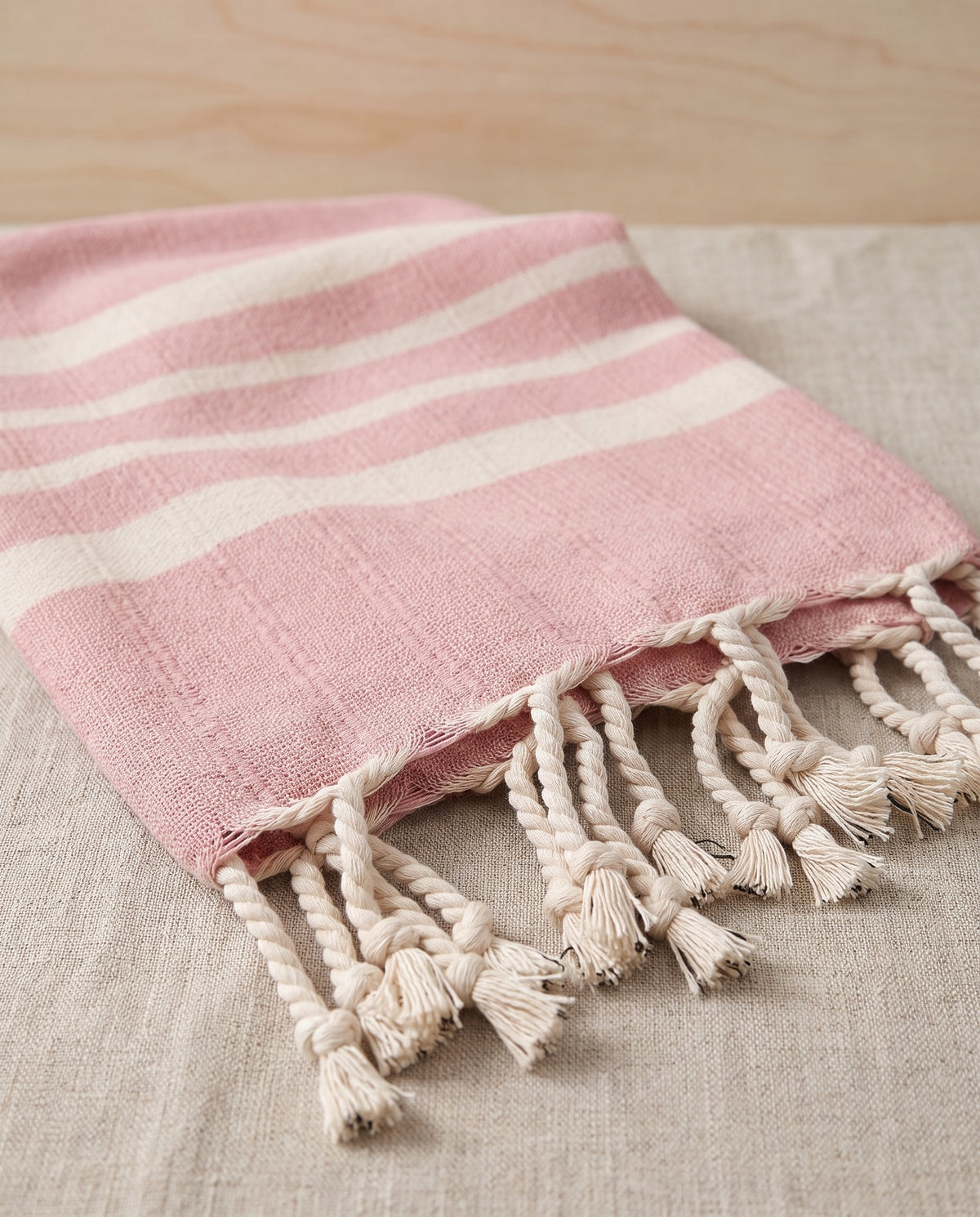 hamamdoek Krem Sultan rose pink - detail