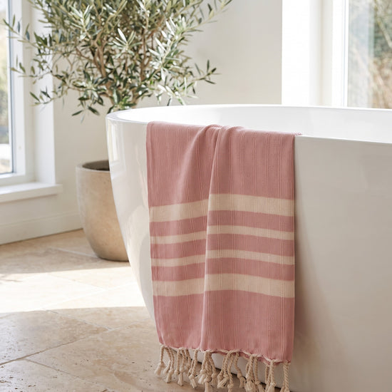 hamamdoek Krem Sultan rose pink - sfeer
