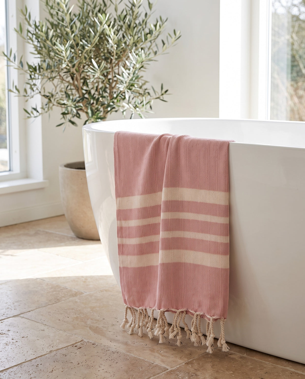 hamamdoek Krem Sultan rose pink - sfeer