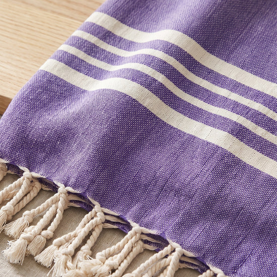 hamamdoek Krem Sultan violet - detail