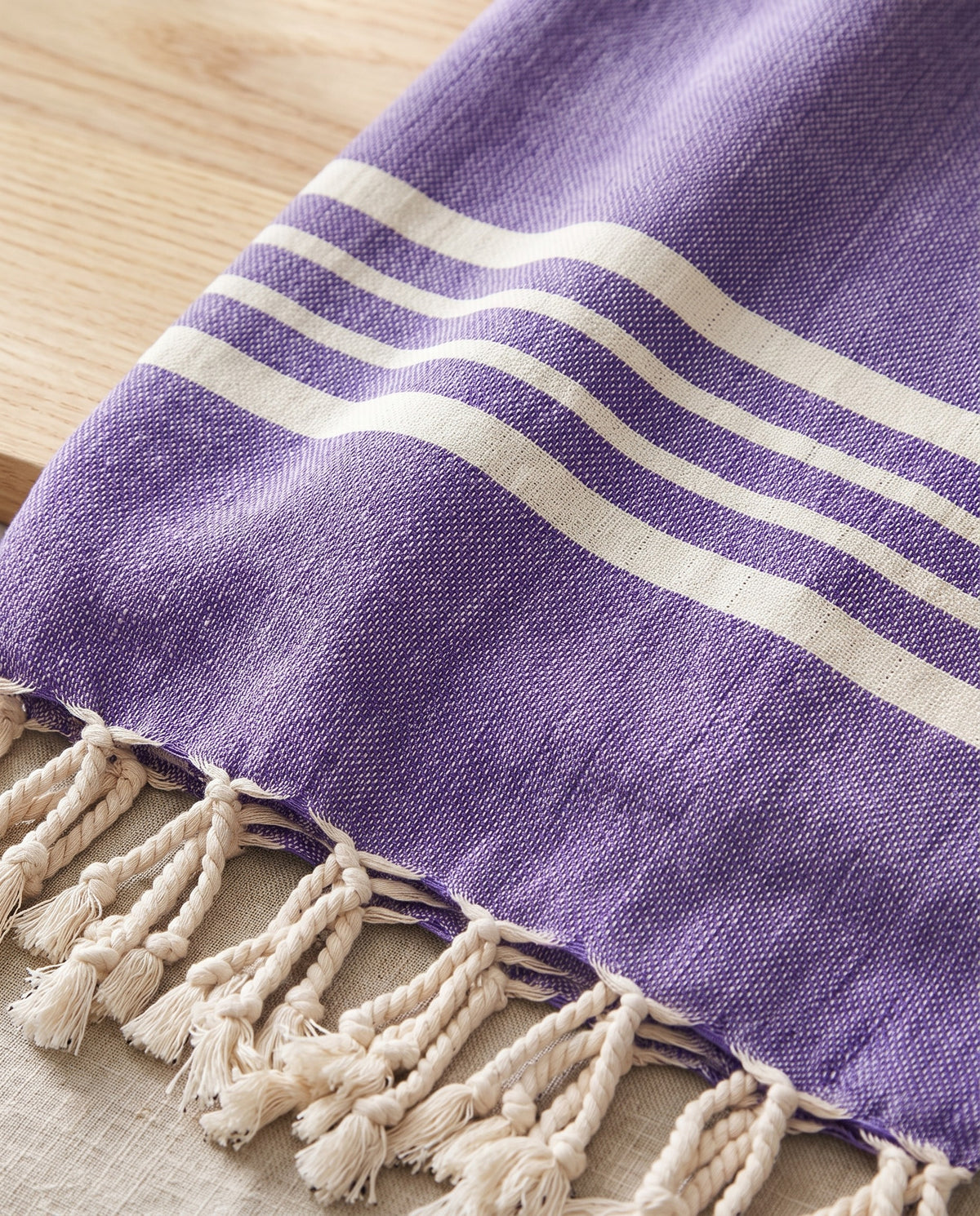 hamamdoek Krem Sultan violet - detail