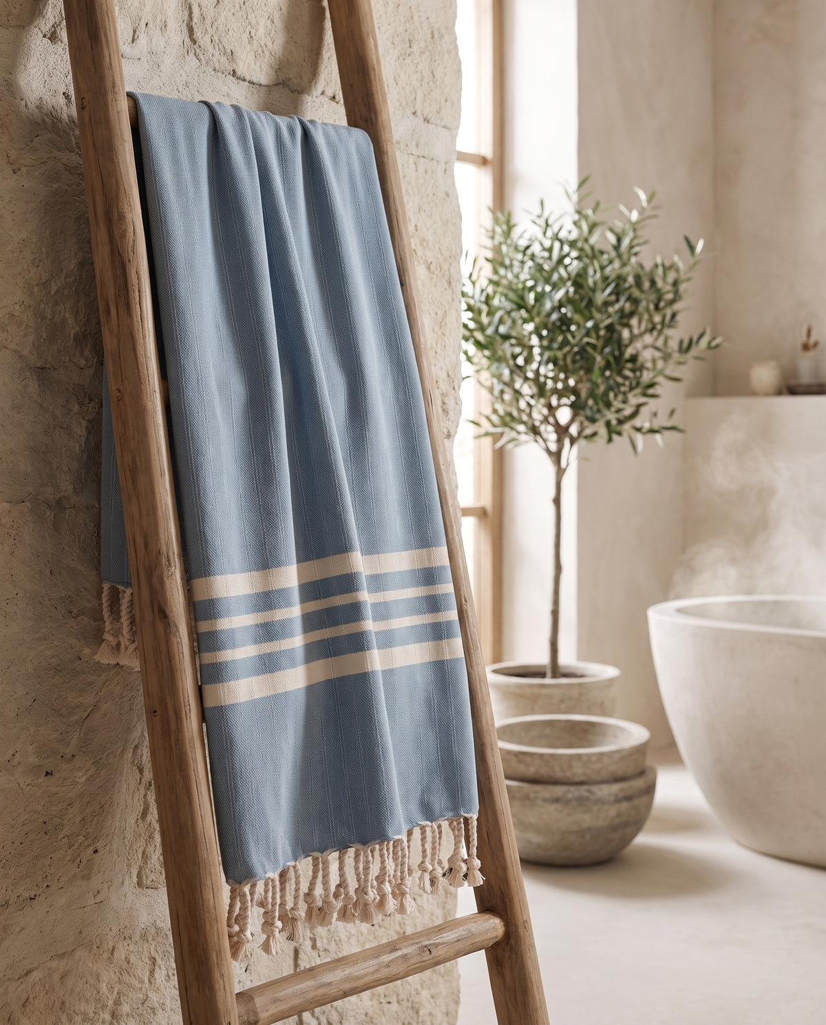 hamamdoek Krem Sultan XXL air blue - sfeer