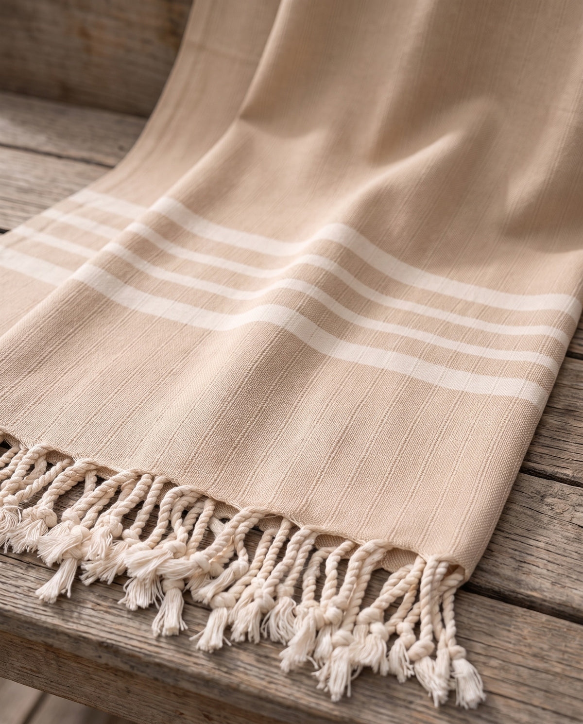 hamamdoek Krem Sultan XXL beige - detail