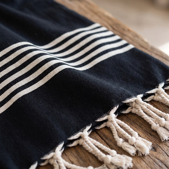 hamamdoek Krem Sultan XXL black - detail