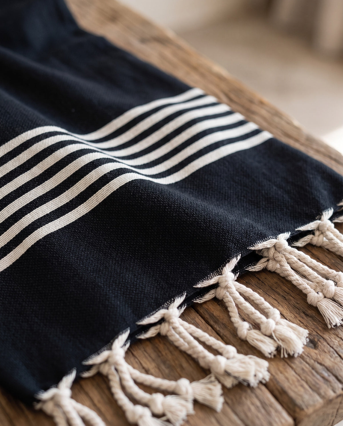 hamamdoek Krem Sultan XXL black - detail
