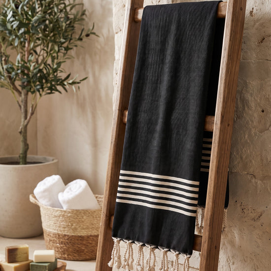 hamamdoek Krem Sultan XXL black - sfeer