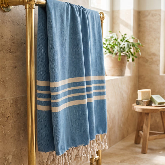 hamamdoek Krem Sultan XXL blue - sfeer