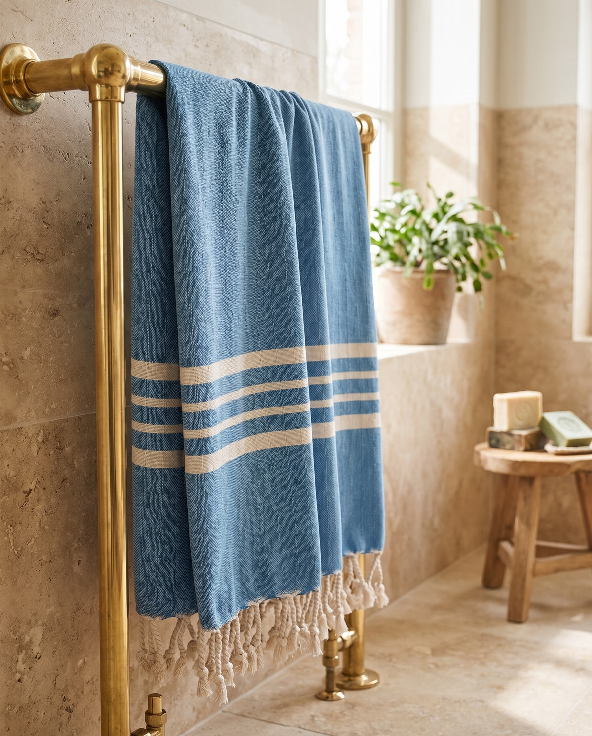 hamamdoek Krem Sultan XXL blue - sfeer