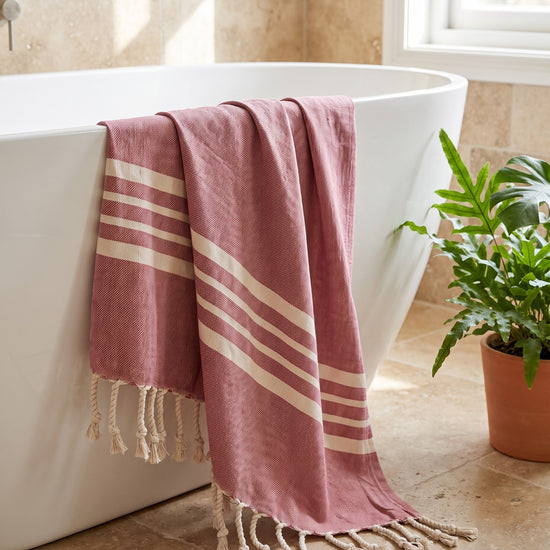 hamamdoek Krem Sultan XXL dusty rose - sfeer
