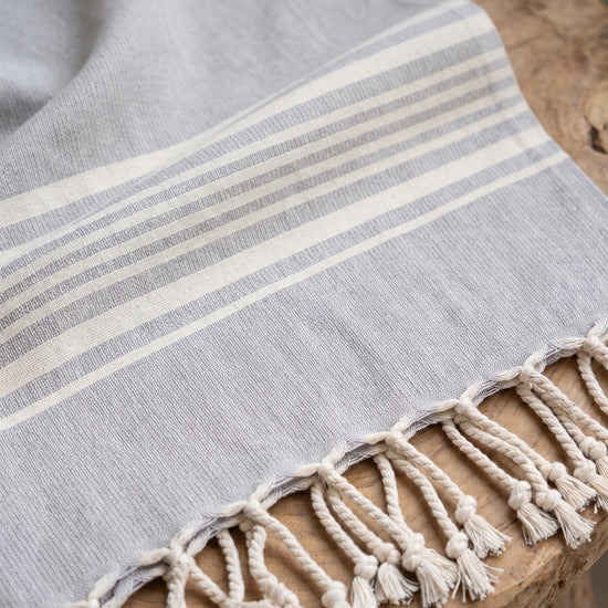 hamamdoek Krem Sultan XXL light grey - detail