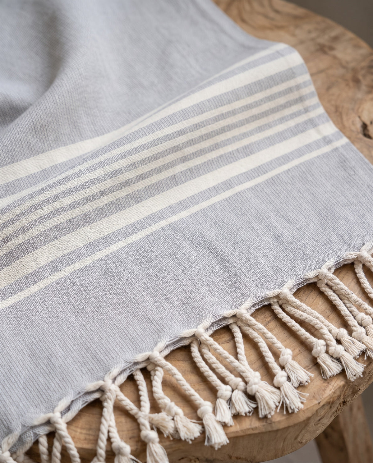 hamamdoek Krem Sultan XXL light grey - detail