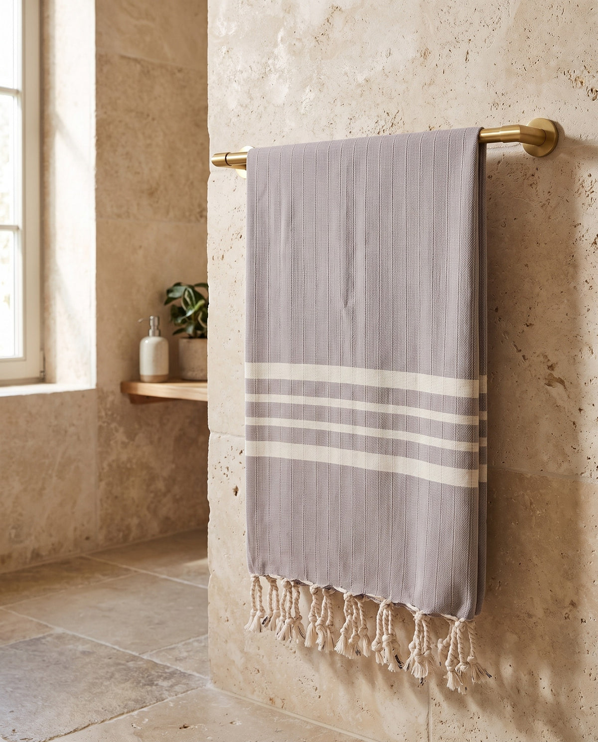 hamamdoek Krem Sultan XXL light grey - sfeer
