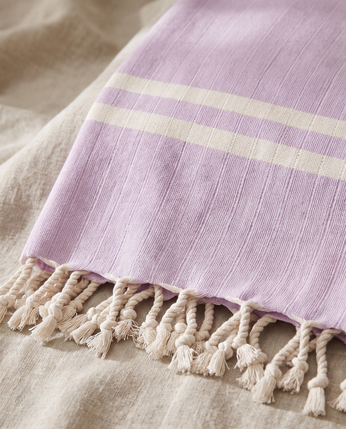 hamamdoek Krem Sultan XXL light lilac - detail