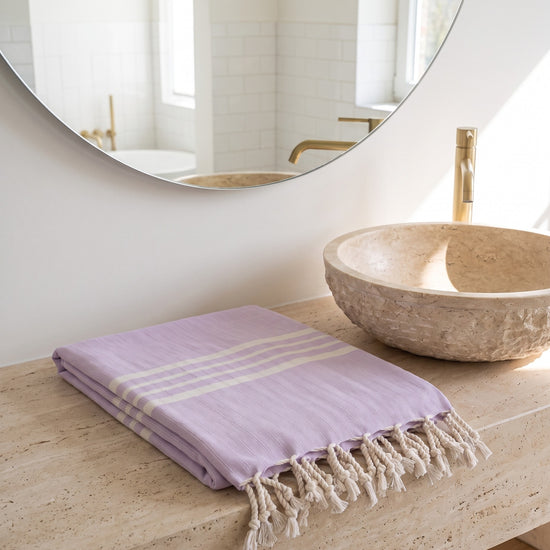 hamamdoek Krem Sultan XXL light lilac - sfeer