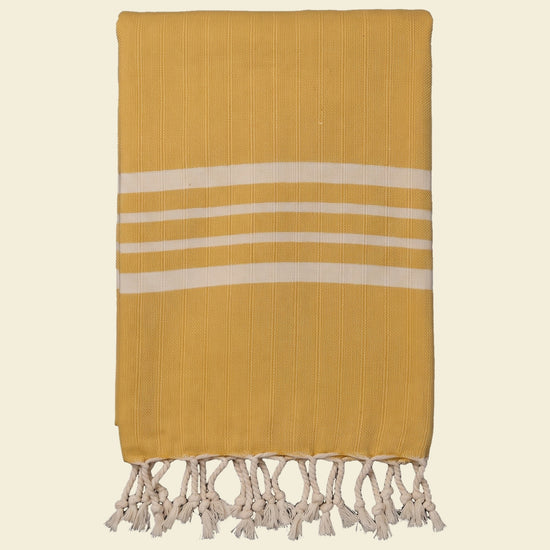 hamamdoek Krem Sultan XXL mustard yellow - op kleur