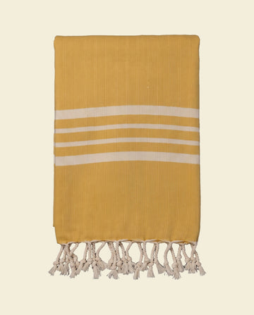 hamamdoek Krem Sultan XXL mustard yellow - op kleur
