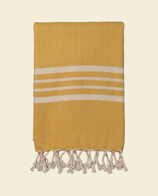 hamamdoek Krem Sultan XXL mustard yellow - op kleur