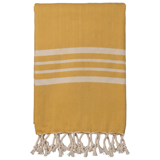 hamamdoek Krem Sultan XXL mustard yellow - vrijstaand