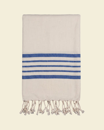 hamamdoek Krem Sultan XXL natural royal blue - op kleur