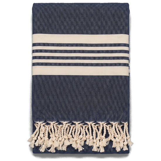 hamamdoek Krem Sultan XXL navy - vrijstaand